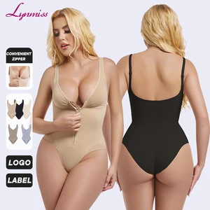 Custom Women's Thin Compression Bodysuit Shapewear Seamless Tummy Control Underwear Nylon Spandex Abdomen Waist Trainer Shaper