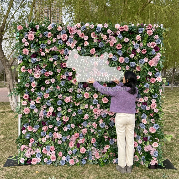 Sunwedding Silk Flower Wall Wedding Decoration Floral Wall Panel ...