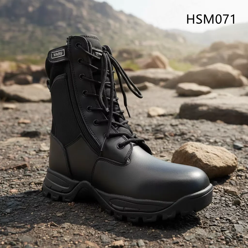 HY, amortizáló EVA + gumitalpú edzőharci csizmák kültéri használatra, tartós nylon anyagból készült turistacipők ívelt cipzárral, modell HSM071