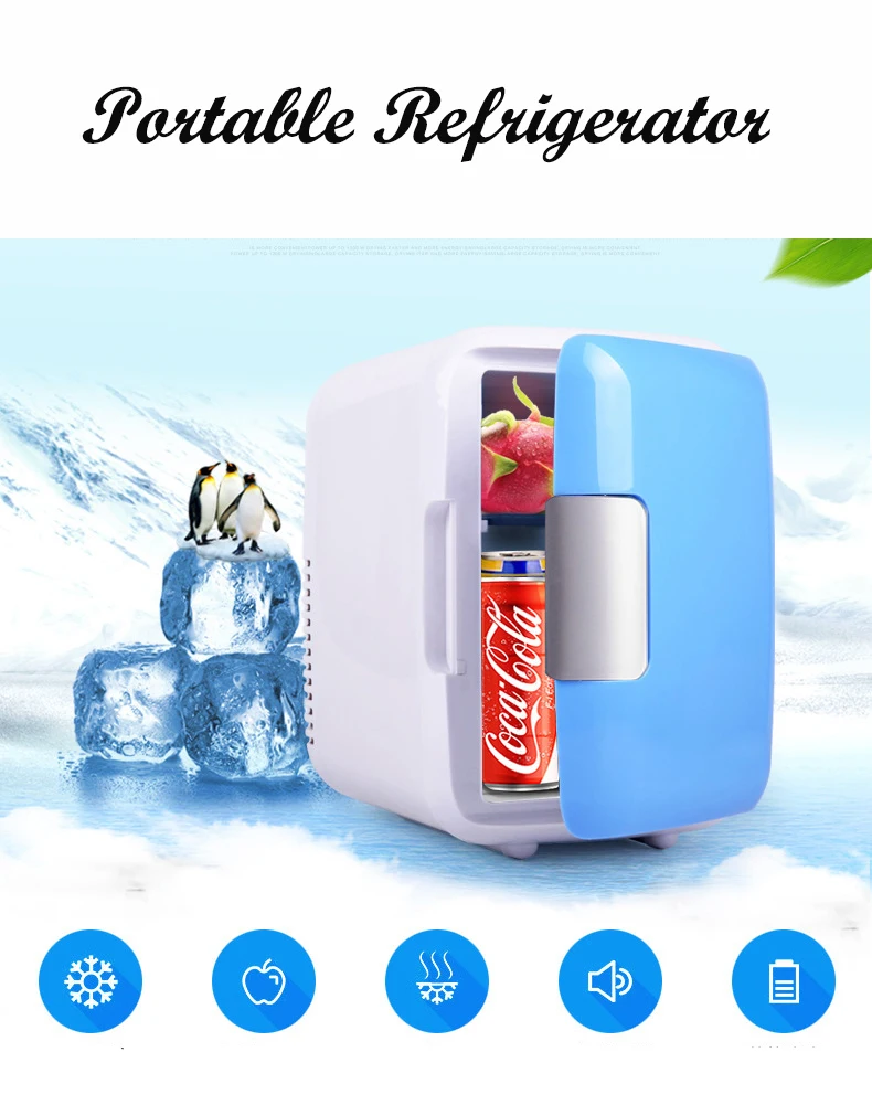 Портативный нагревательный охлаждающий 4L Мини Автомобильный холодильник для автомобиля