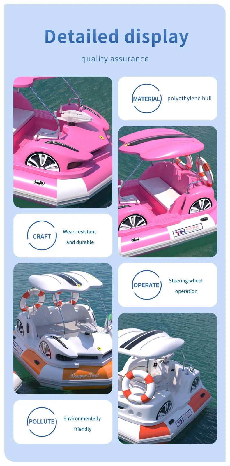 2025 New Electric Bumper Boat Inflatable Water Game Plastic for Sale Amusement Facilities
