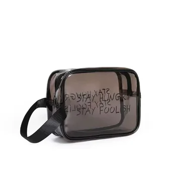 Waterproof PVC Custom Logo Cosmetic Bag Transparent Makeup Bag Travel Toiletry Packaging Bag