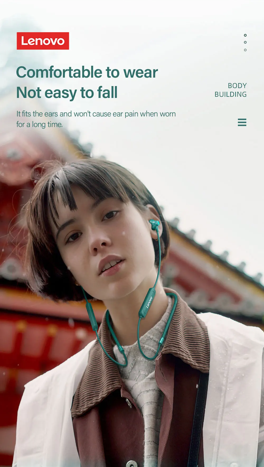 Lenovo/ Lenovo SH1 hanging neck type wireless Bluetooth headphones music sports running universal wireless headphones