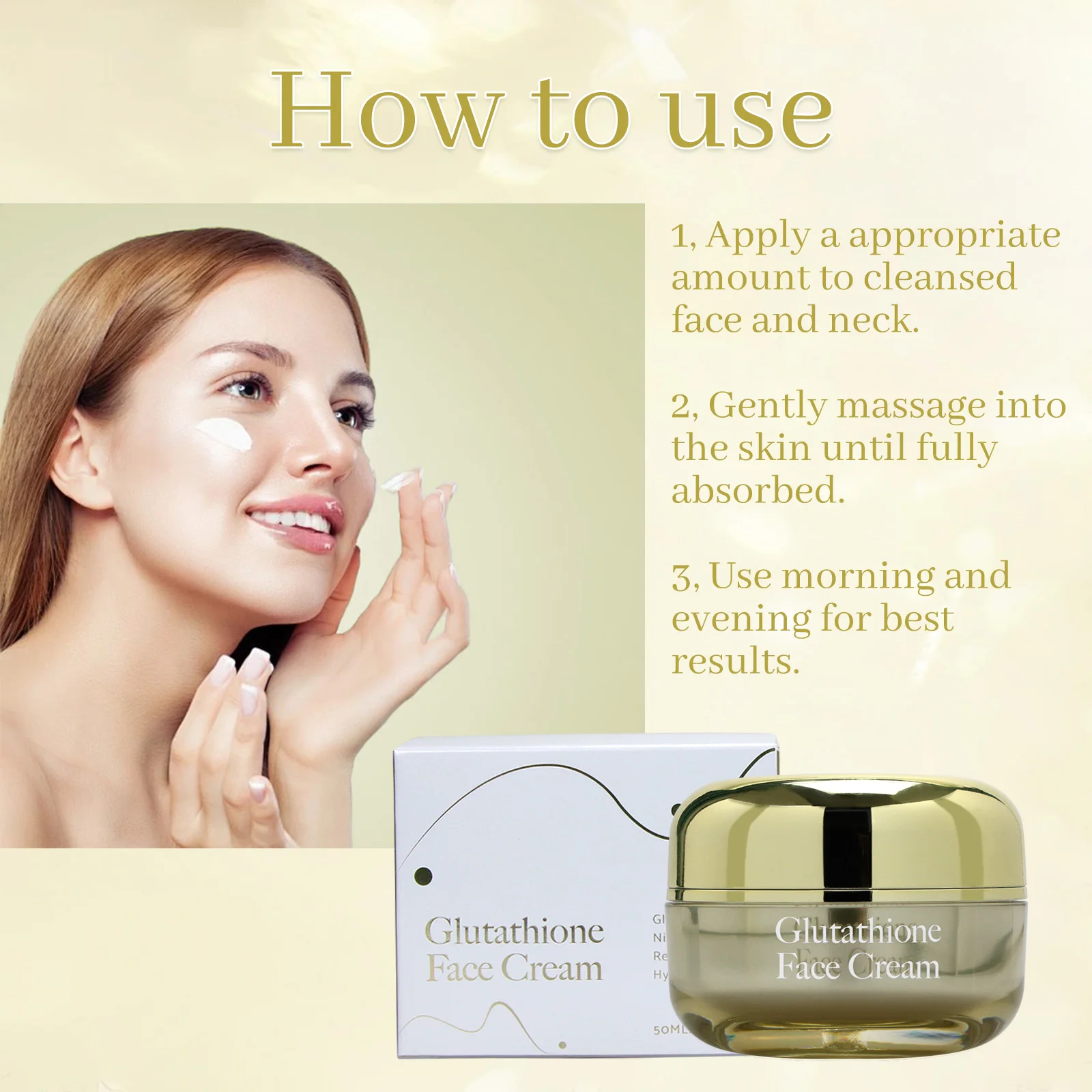Private Label Moisturizing Anti Aging Brightening Skin Dark Spots Remover Glutathione Face Cream for Women