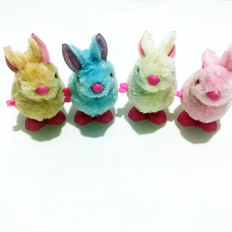 Пластиковые ПВХ плюшевые маленькие Мультяшные прыгающие кролики детские цепи заводные механические игрушки для детей забавные игры