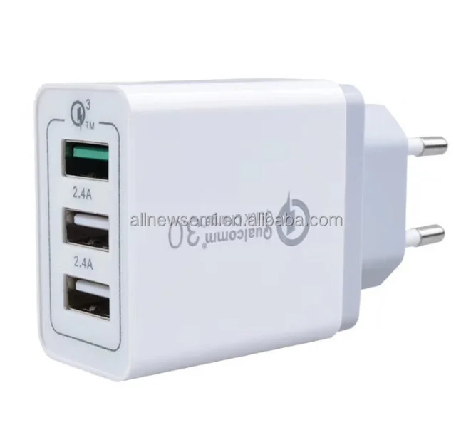 US standard 3usb charger high pass QC 3.0 fast charging head qc3.0 fast charging three port 30W charger