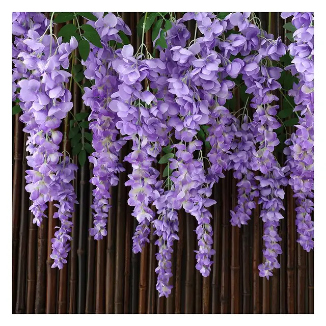 Factory Wholesale Wedding Decor Silk Vines Garland Decoration Artificial Silk Flower Wisteria Hanging Flower