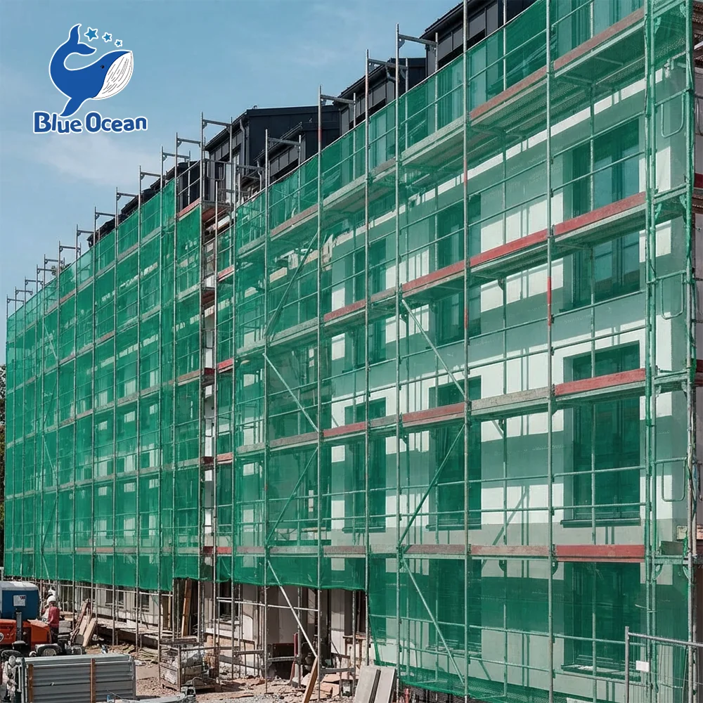 FR Grade Green PE Debris Netting High Density Windproof Construction Safety Mesh Netting for Building Site Protection