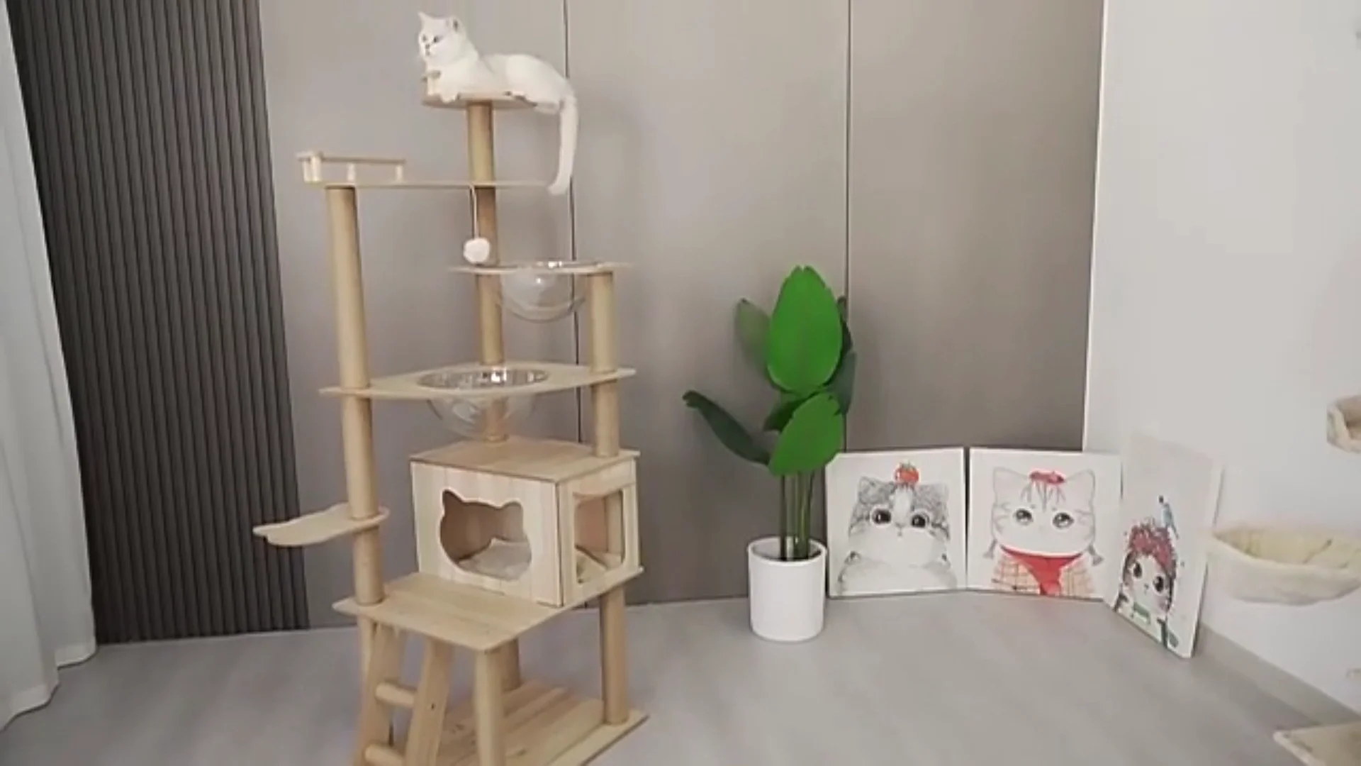 Cat Scratcher Tower Home Furniture Cat Toys Tree Pets Hammock Sisal 