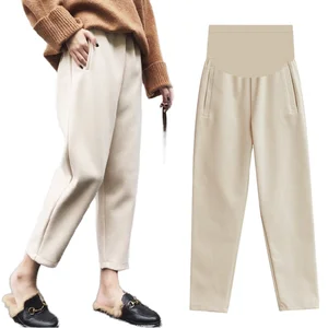Pregnant Women Should Wear Fashionable Loose and High-end Woolen Pants for Autumn and Winter
