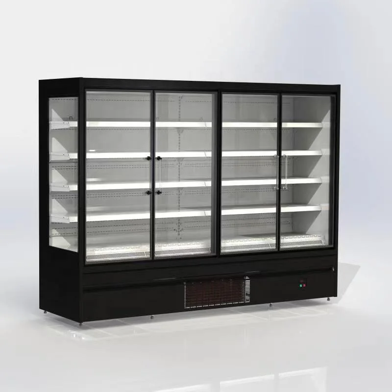 Commercial Multi Deck Refrigerator Vegetables Showcase Air-cooling Beverage Chiller Freezer