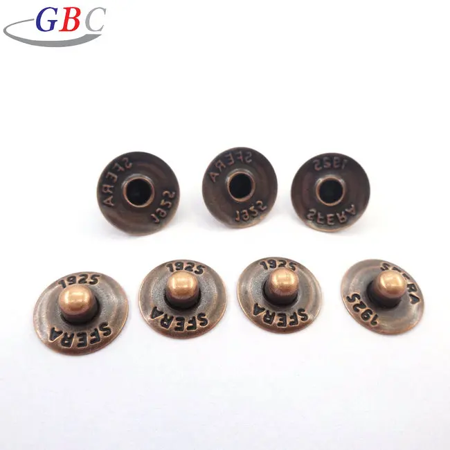 Заводская цена металлические обратные медные заклепки джинсы