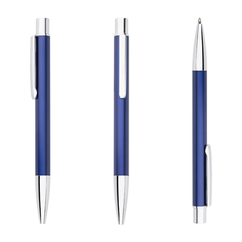 Heavy Blue with Silver Twist Ball Pen Simple Design Solid Metal Ball ...