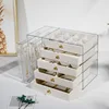 Beige 5-layer velvet + 2-layer transparent drawer