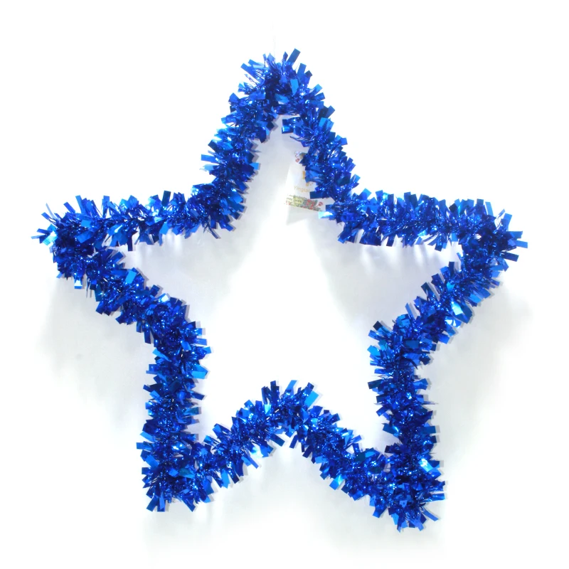 Christmas Hollow Wreath Ornaments Tinsel Garland Tinsel Stars