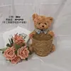 Petit seau tressé ours collier 30cm