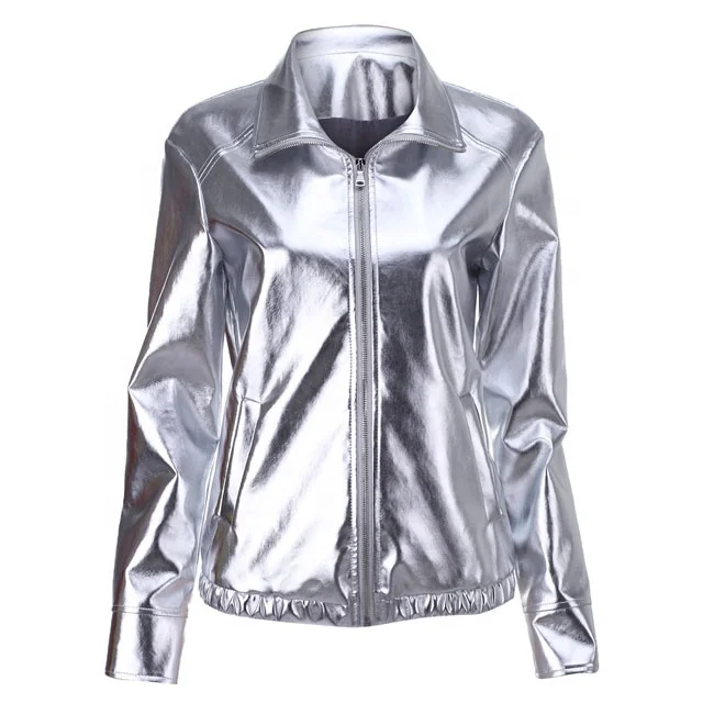 shiny faux leather jacket