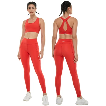 High Quality Red Women Outdoor Exercise Training Cross Back Sports Bra Yoga Wear