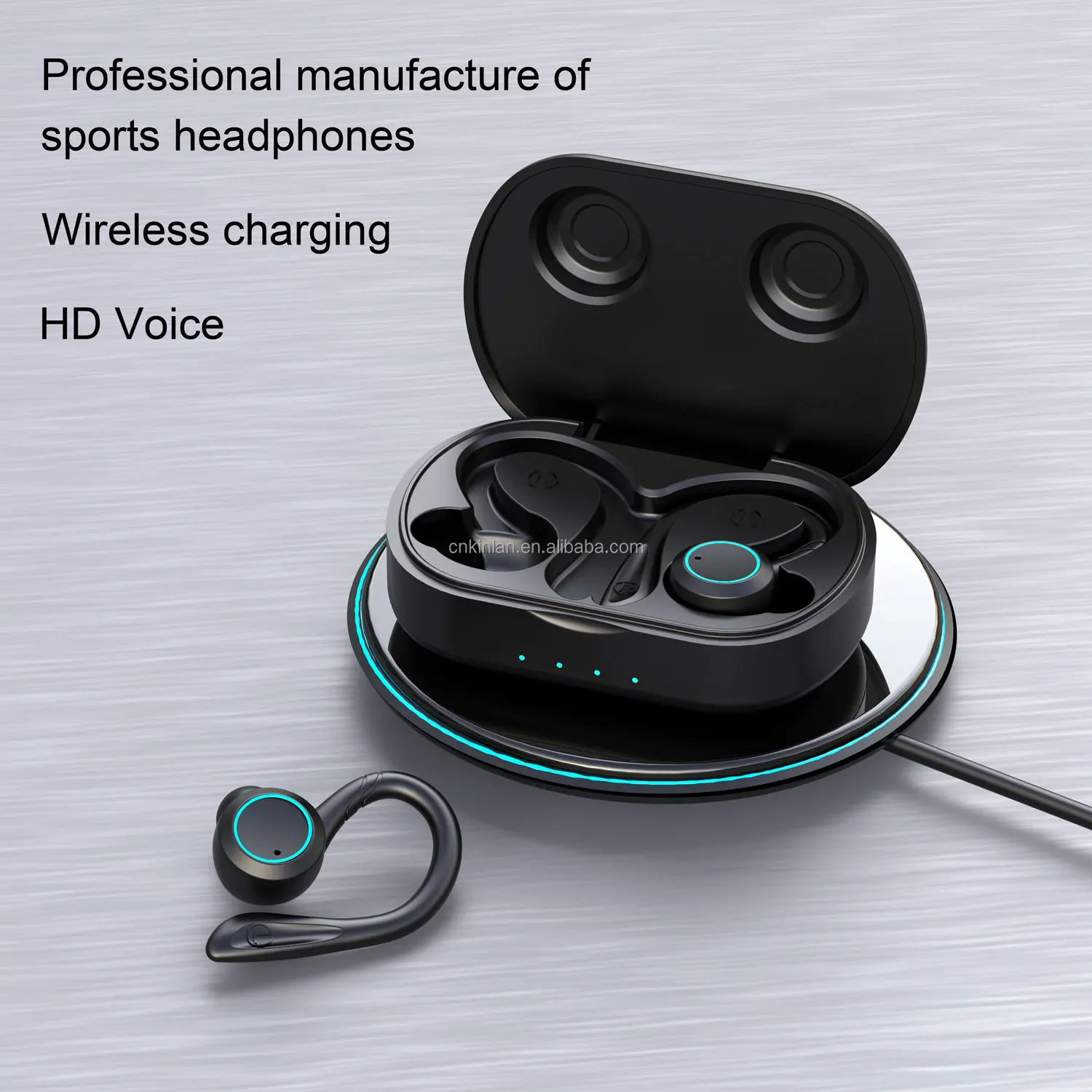 Kinlan Wireless Charging Inear Earphones Charging Case Waterproof Ipx7