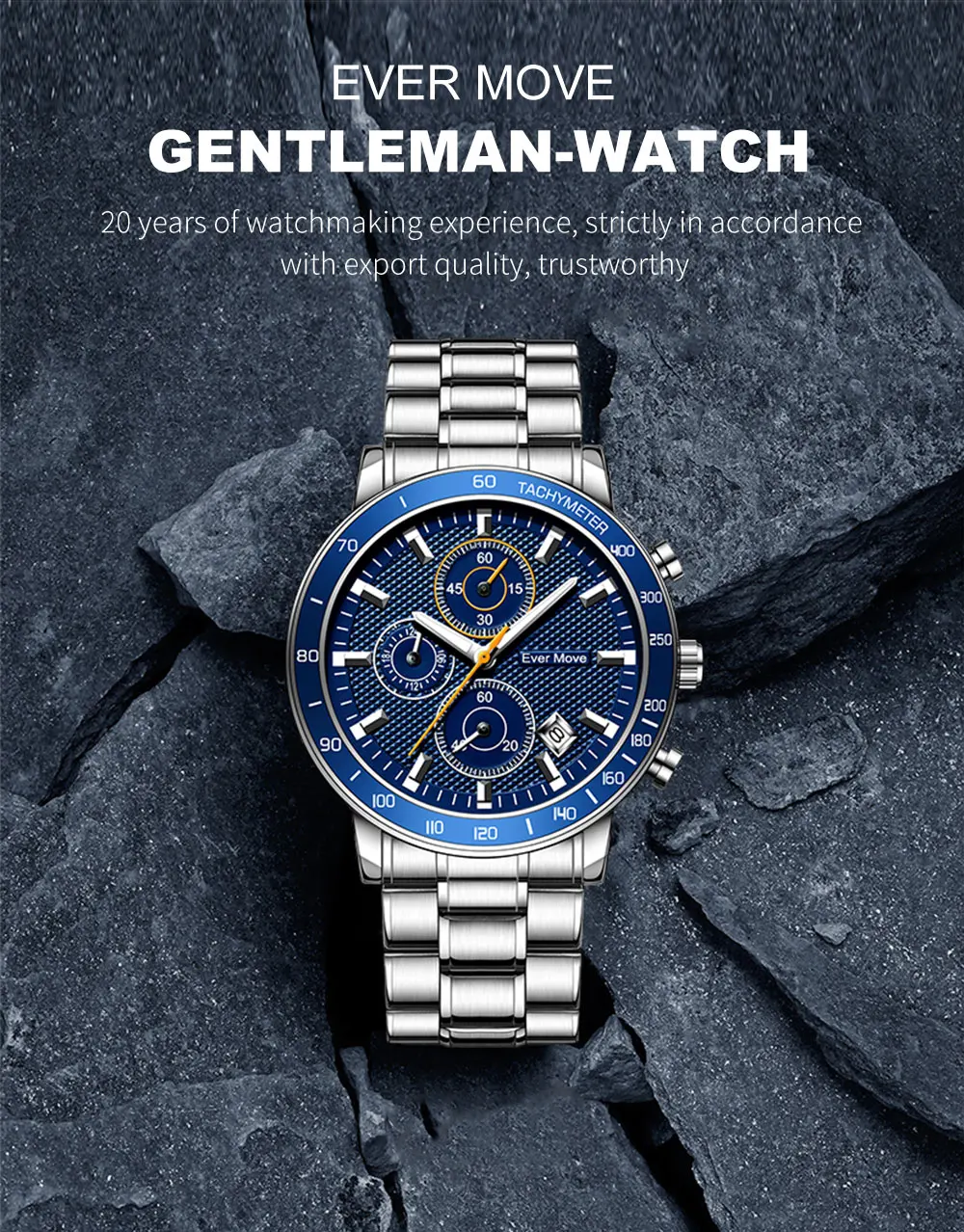 Stainless Steel Montre Homme Quartz Watch Sports Fashion Business Watch Men's Leisure Calendar Clock Watch