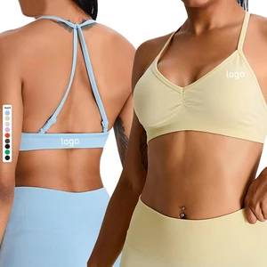 Wholesale Seamless Fashion Yoga Bra Leggings Suit Set Scrunch Butt Lifting Push Workout Fitness Nylon/Spandex Quick Dry