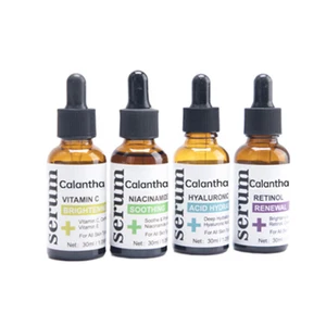 4-Piece Vitamin C Serum Set 30ml Hydrating Firming Brightening Pore-Shrinking Anti-Wrinkle Anti-Aging Squalane Liquid Face Home