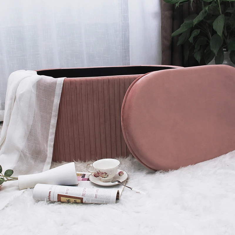Customized Luxury High Quality Factory Wholesale Modern Furniture Big Velvet Pouf Ottoman Long Sofa Bench Chair