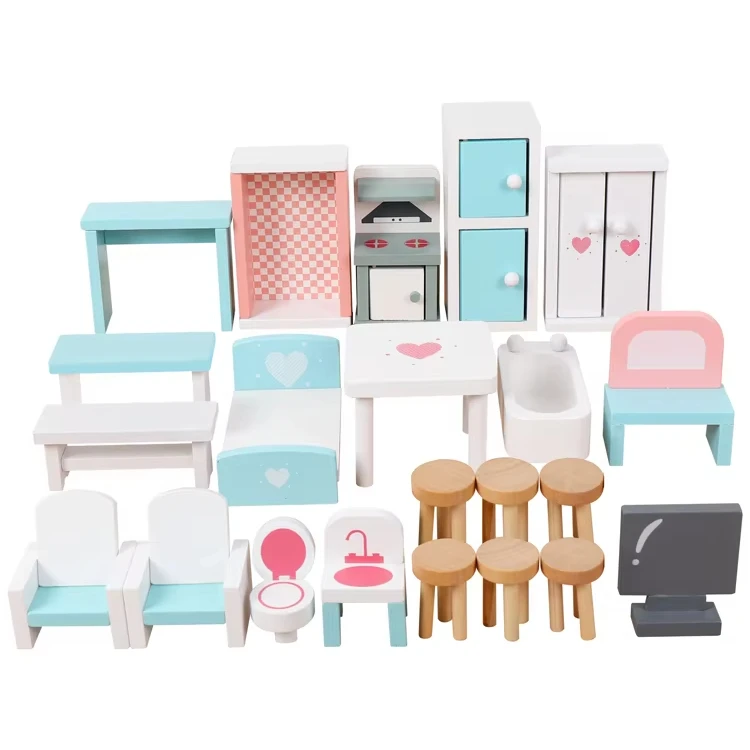 Hot Style Children American Furniture Set Gifts Creative Wooden Large Small for Toddler Boys and Girls