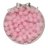 Two-tone glass imitation jade beads - pink and white