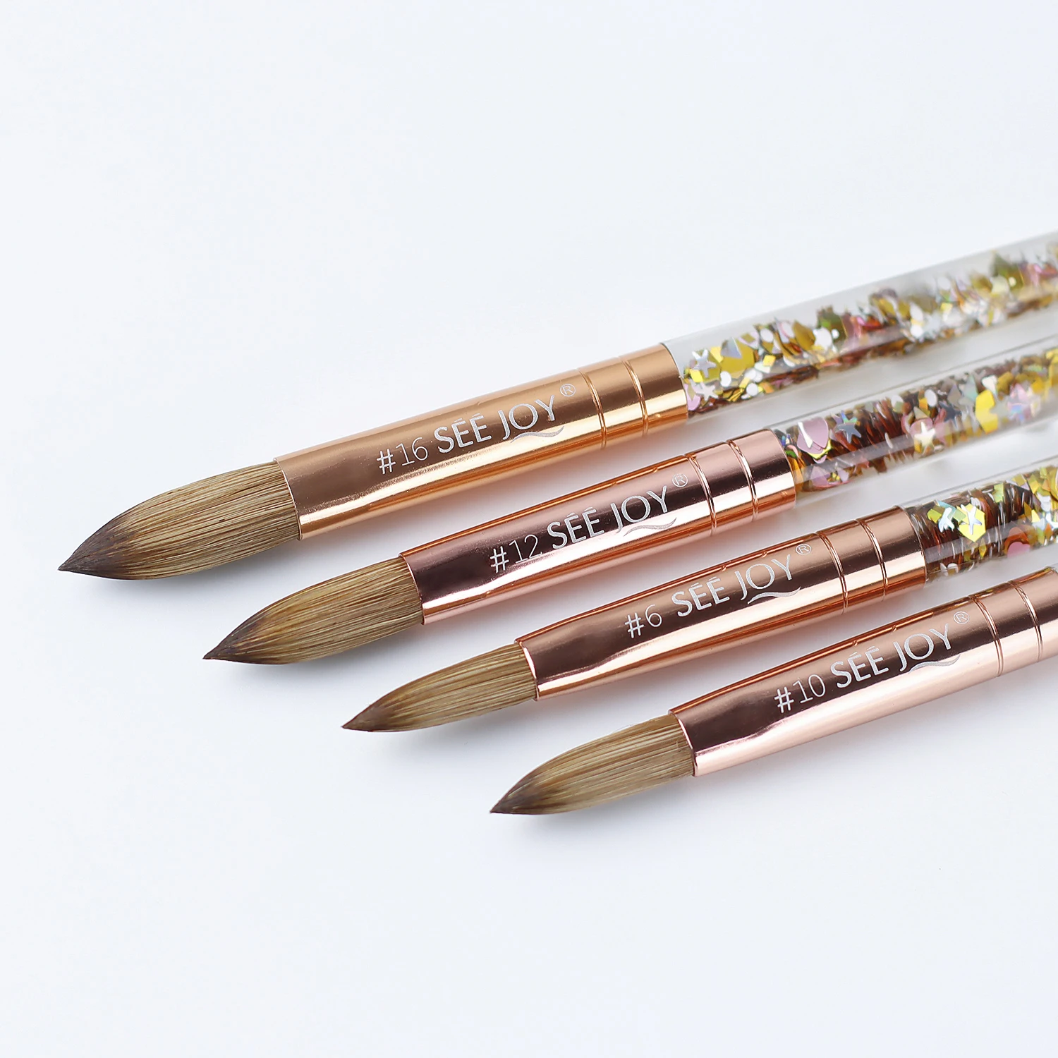 2022 частная маркировка розовое золото Кисть для ногтей 100% чистый колонский дизайн акриловый гель