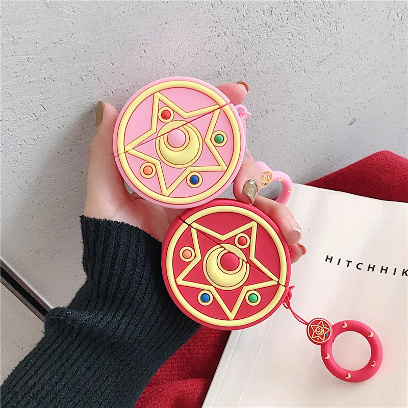 Wholesale Hot Sale 3D Cartoon Sailor Moon Luna Cat Earphone Case with  Finger Ring for Airpods Pro Cute Anime Style Cover for Airpods 1/2 From  m.
