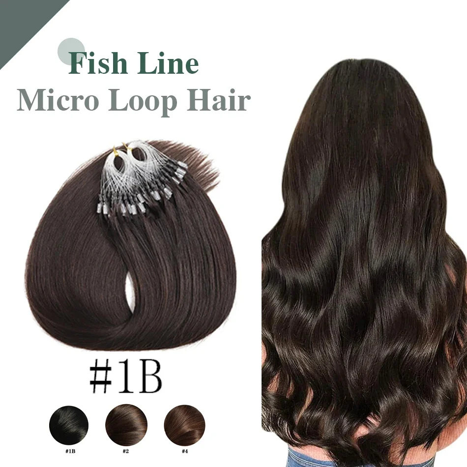 16-26 Zoll Micro Loop Remy Echthaar-Extensions dunkelbraune Farbe für Frauen_voghion.com