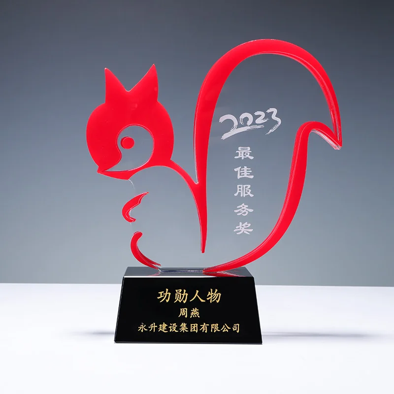 High quality wholesale customized creative design acrylic trophies awards plaques supplier