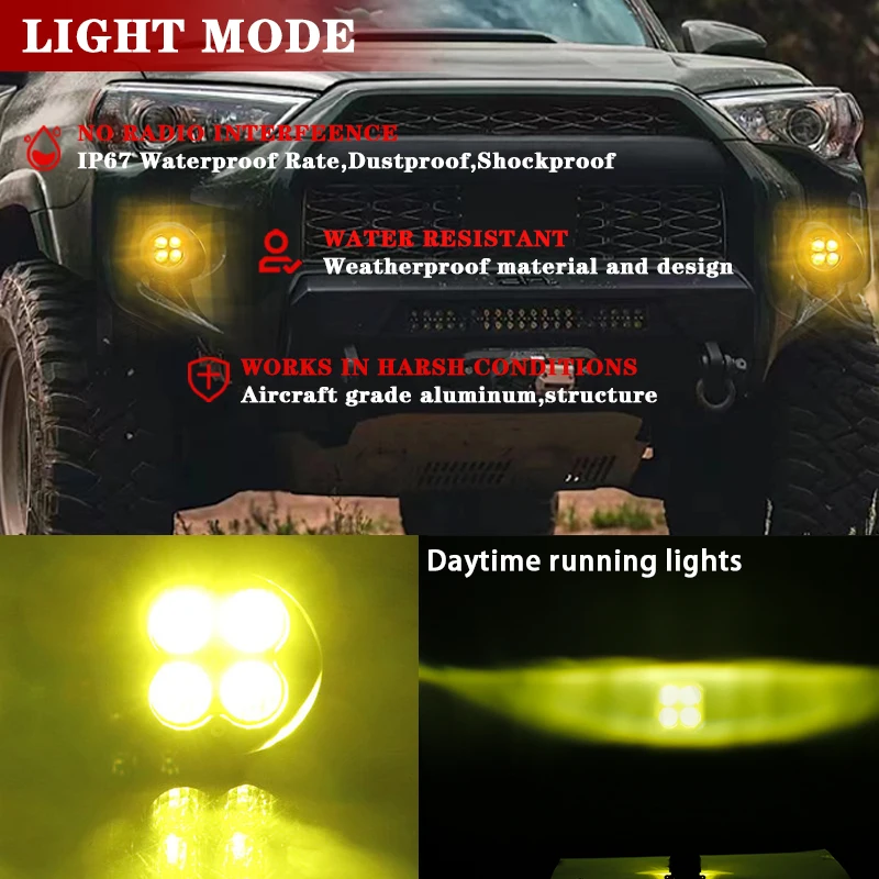 Baja Designs 12-21 Toyota Tacoma/Tundra/4Runner Squadron-R Fog Pocket Light Kit - SAE Amber
