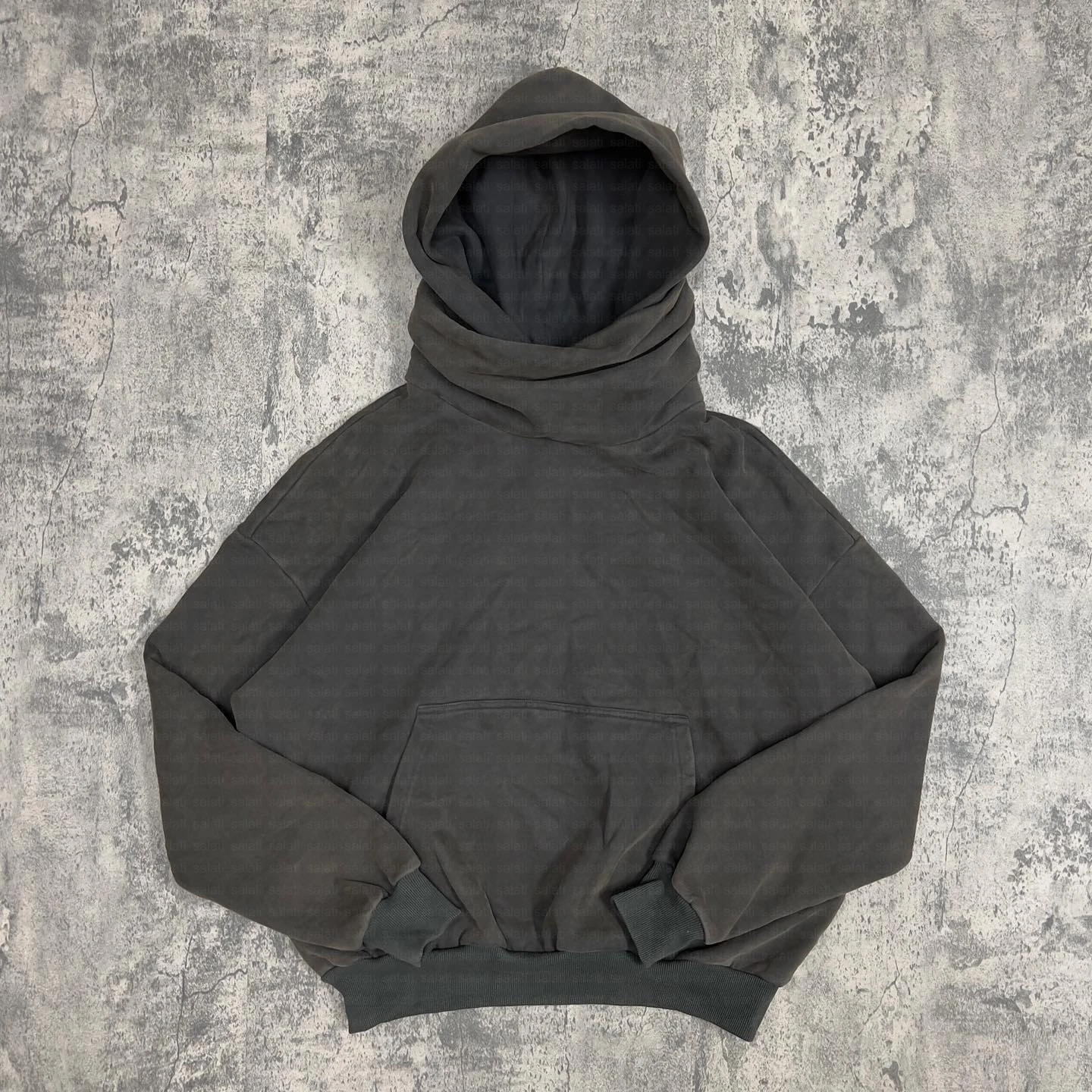 Custom Premium Pullover Sweatshirts Stringless Cotton French Terry Oversized Distressed Blank Masked Stone Acid Wash Hoodies Men gallery 14