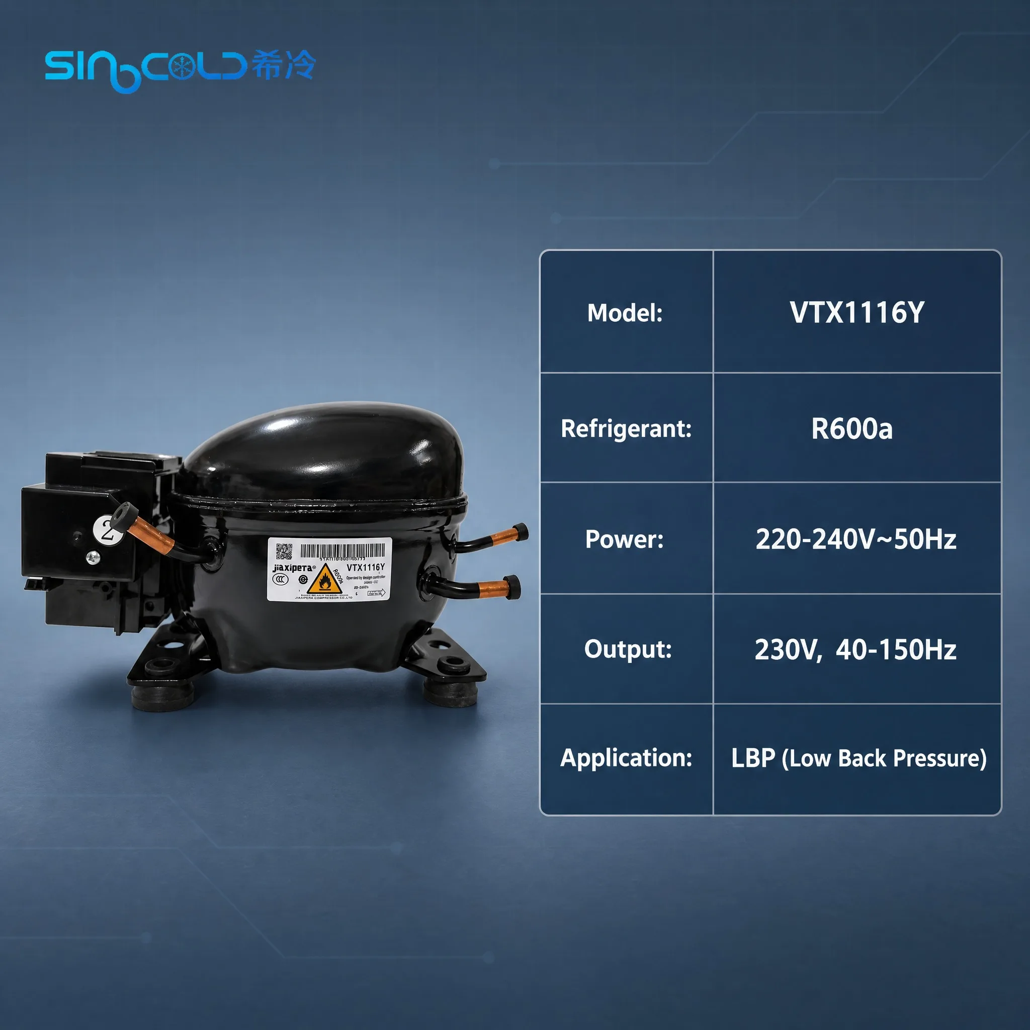 Original New Jiaxipera Refrigeration Compressor VTX1116Y VTX1113Y