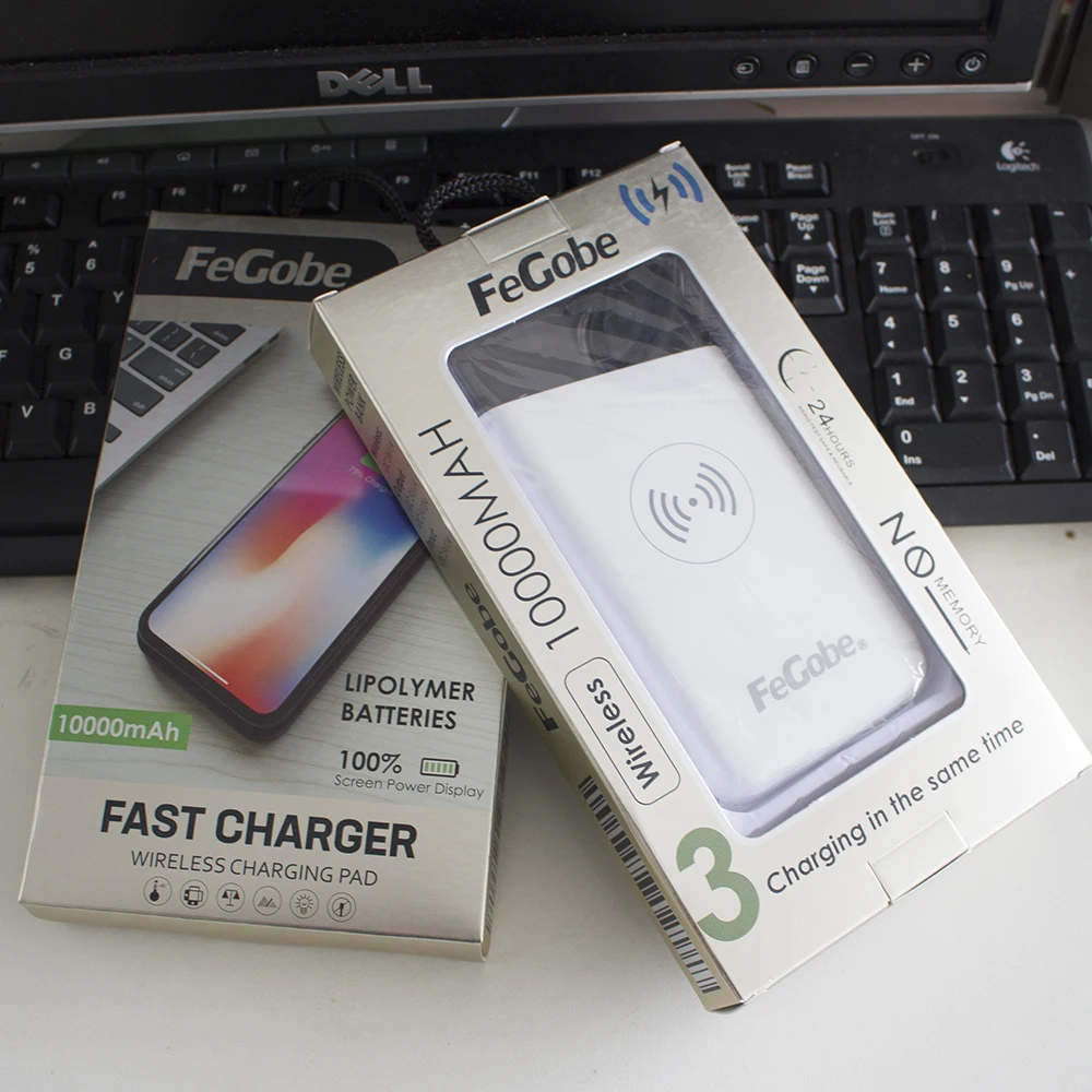 Chargeur sans fil de batterie portable FeGobe Gadgets : banque d'alimentation d'origine 10 000 mAh