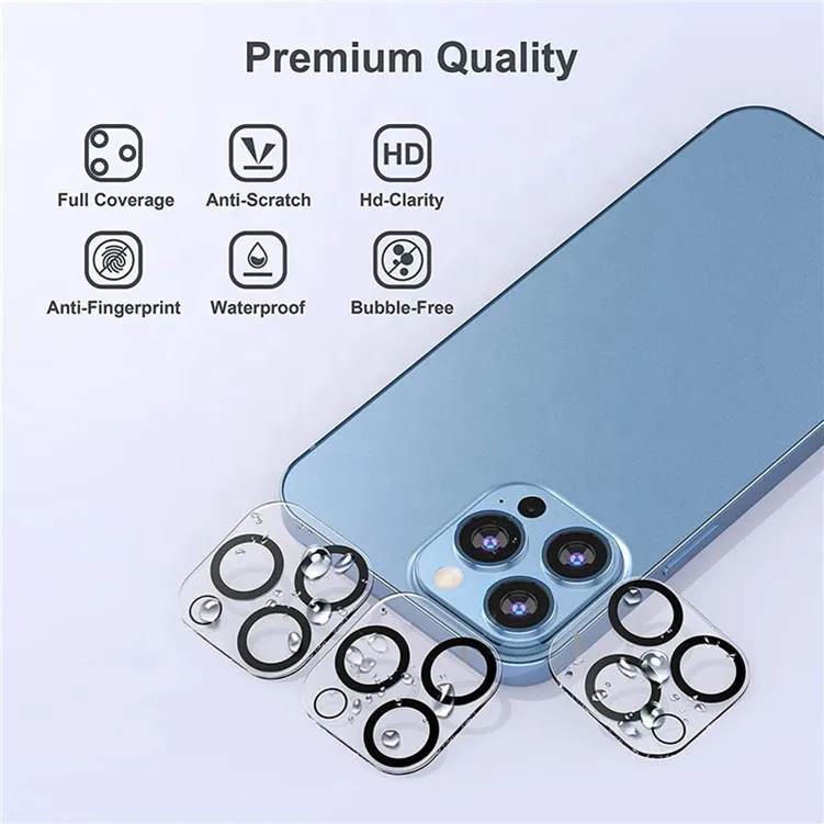 Ultra Compatible Tempered Glass Camera Lens Screen Protector for iPhone 14 Plus 13 Pro Max 13 Pro 13 Mini 12 Pro Radian
