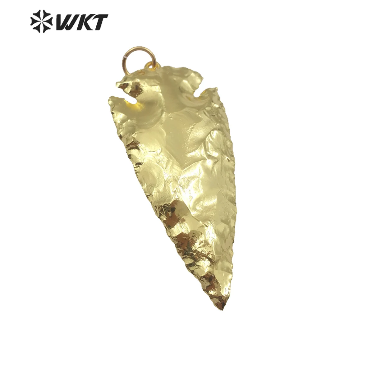 SALE Petite Arrowhead Electroplated 24k Gold Pendant Charm, Full