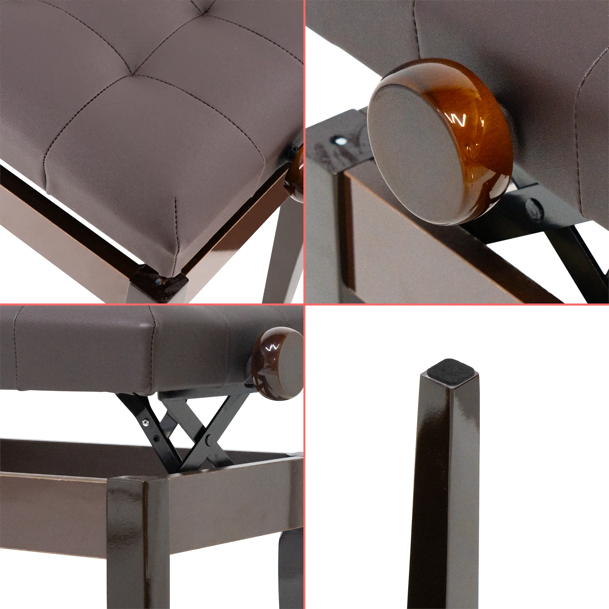 Lebeth KB-010 Wholesale OEM Musical Instruments Modern Wooden Bench Brown Piano Chair Piano Stool