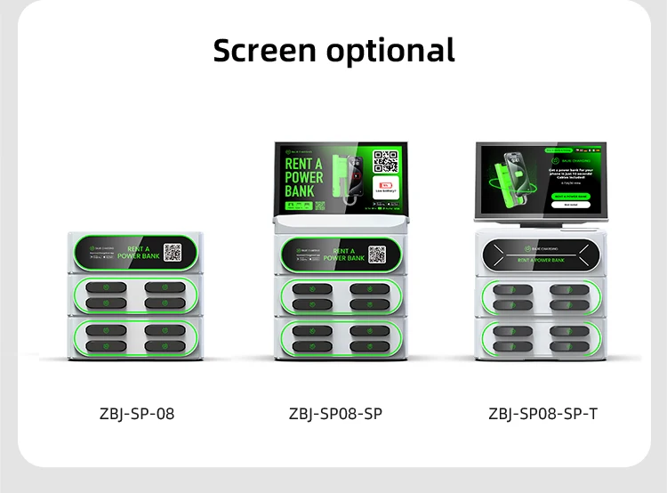 2025 New Product 8-16 Slots Stackable Power Bank Shared POS Rental Station with Touch Screen Mobile with Light Box