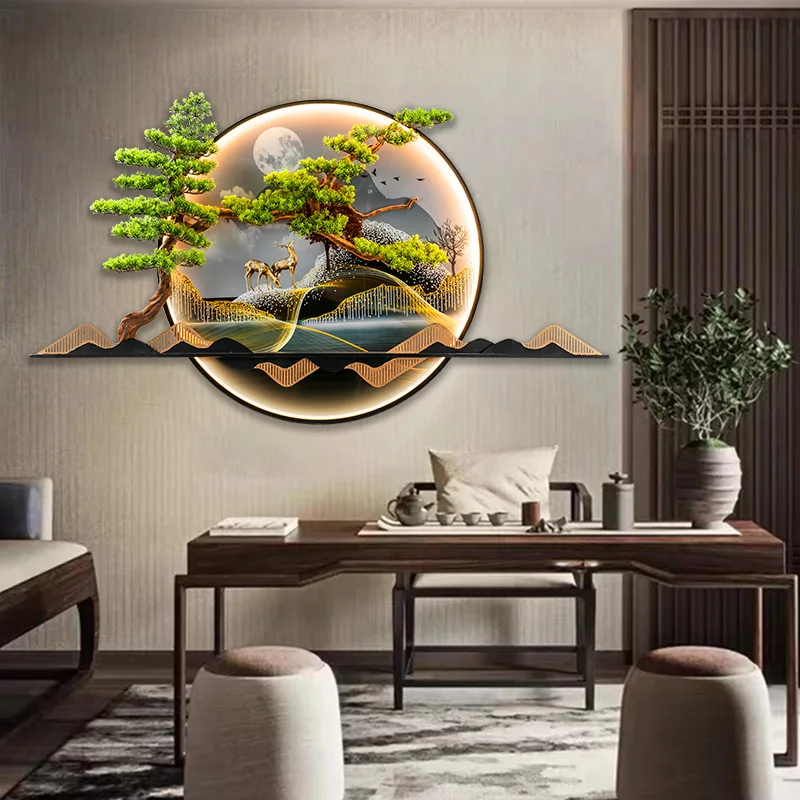 Pola Chinese Tree Acrylic Wall Decor With Led Light Scenery Wall Art ...