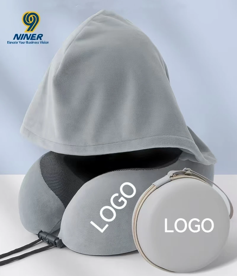 Custom Logo U Shape Travel Neck Pillow Engine Cover Soft Cotton UV Printed Portable for Welcome Gifts Airplane Car Office Use