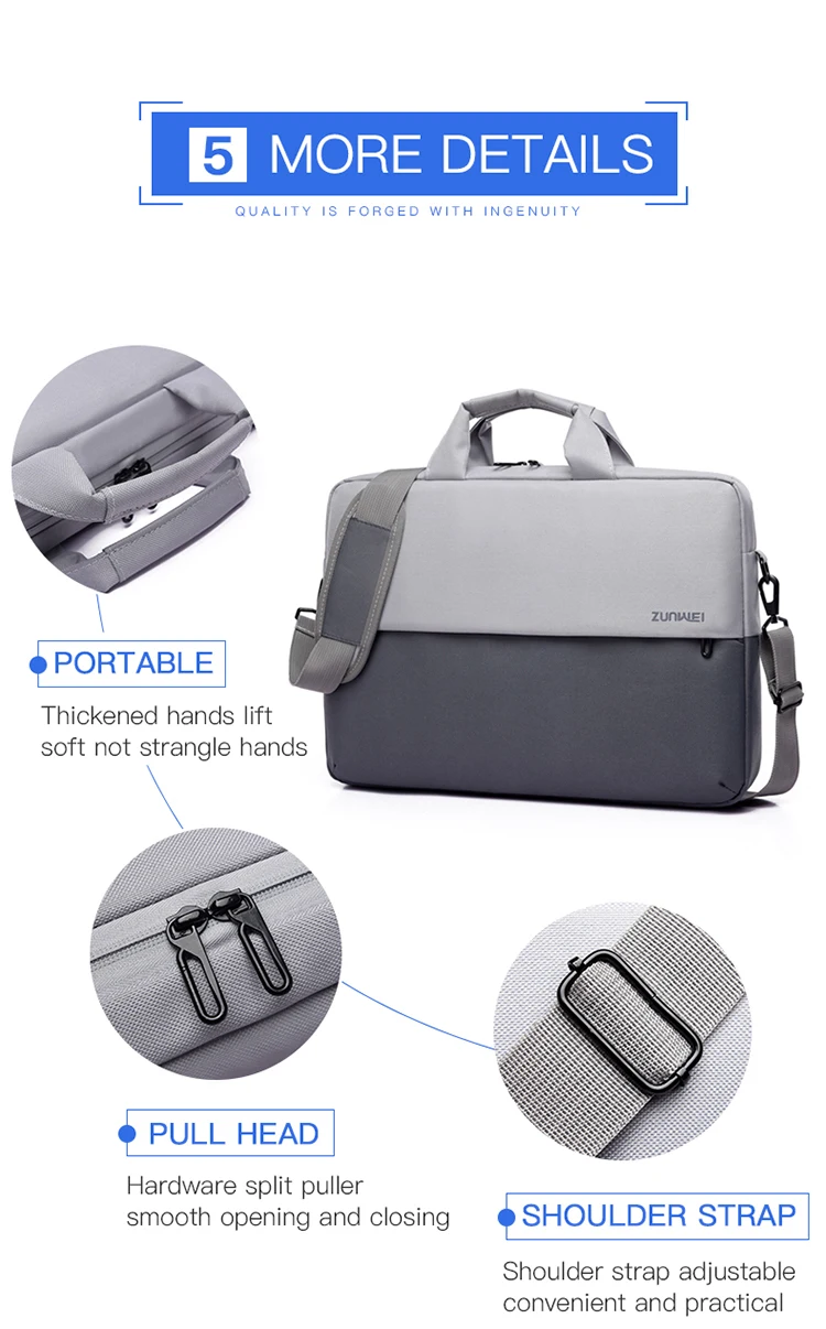 Business Computer Bag 15.6 Inch Laptop Case Portable Laptop Black Tote