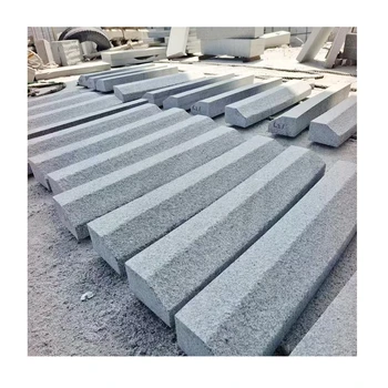 Chinese Sesame Gray Granite Kerbstone Surface and front edge flamed with Big Chamfer customized sizes accept