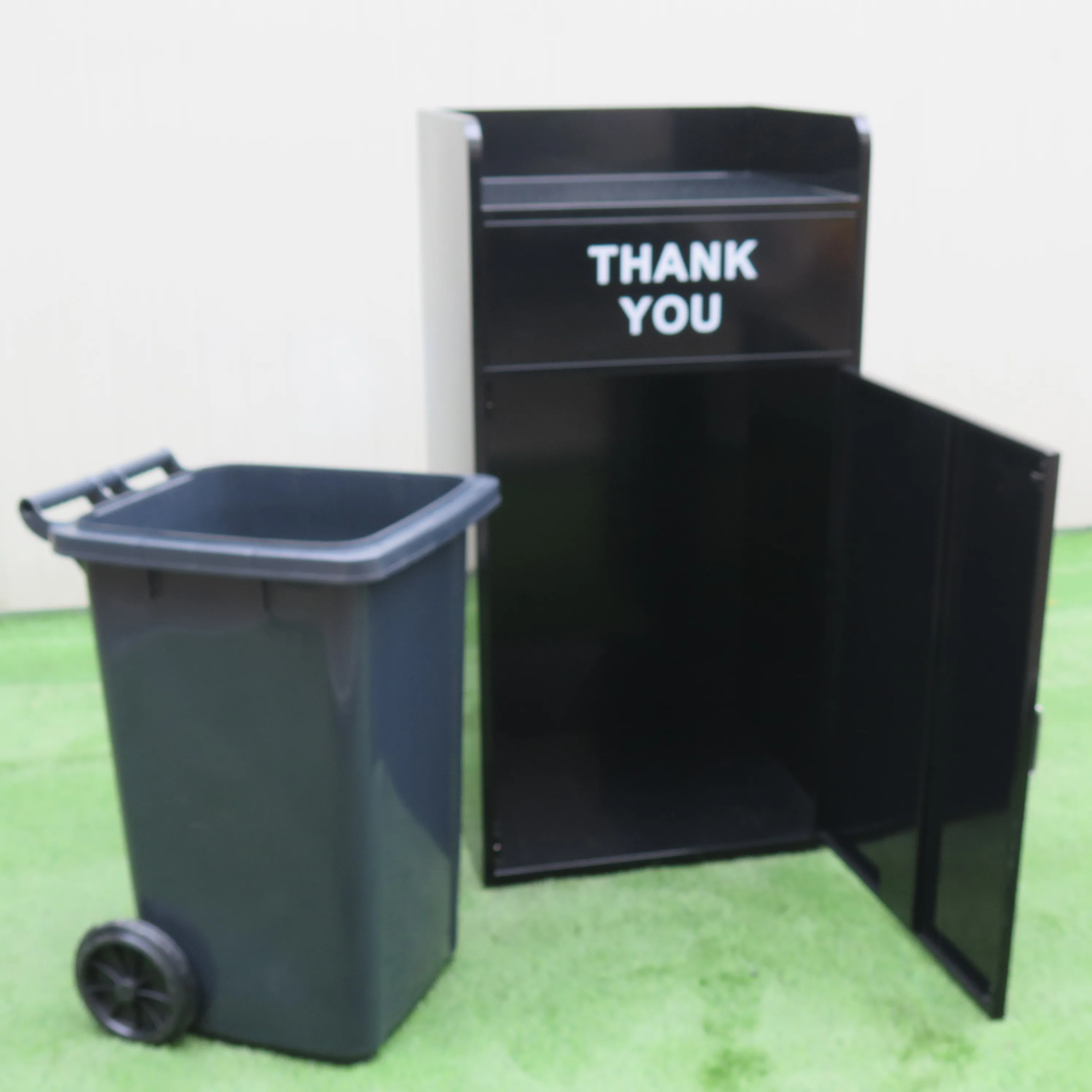 Chain Restaurants Used Trash Bin Fast Food Stainless Steel Commercial Garbage Bin with Plastic Inner Box