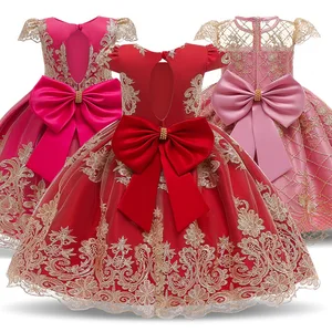 MQATZ Latest Lace Children Dress Pattern Satin Frock Design Baby Girl Fashion Party Dress L5192