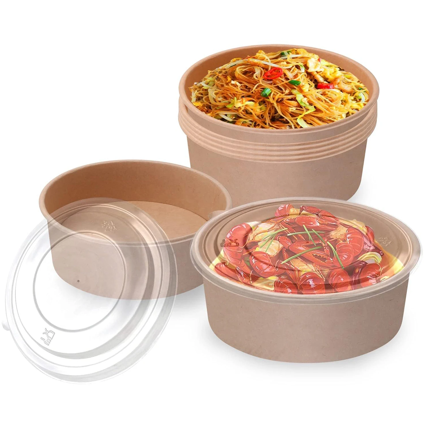 Custom Printed Soup Container 32oz Kraft Soup Bowl Personalized Paper Cups Disposable White Coffee Cup With Logo