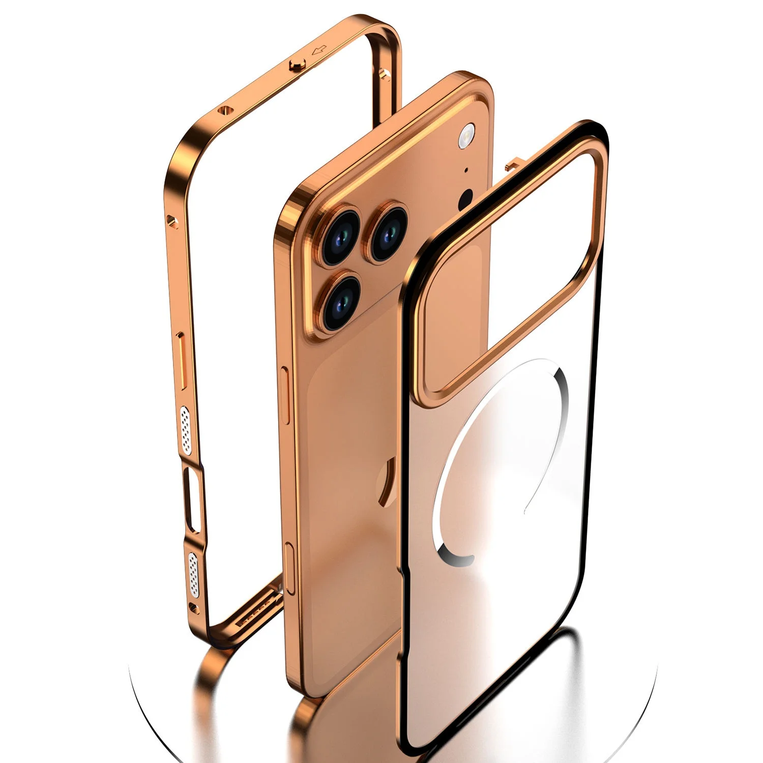 product laudtec high quality aluminum metal frame protective phone case hot selling accessories for iphone 17pro max mobile phone cover-6