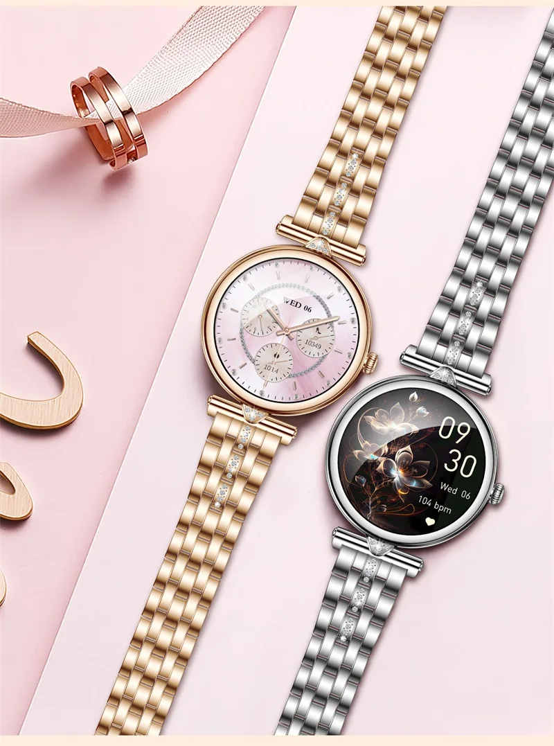 Смарт-часы женские водонепроницаемые, 1,28 дюймов